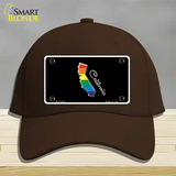 California Rainbow Novelty License Plate Hat Cotton / Dark Brown