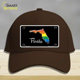 Florida Rainbow Novelty License Plate Hat Cotton / Dark Brown