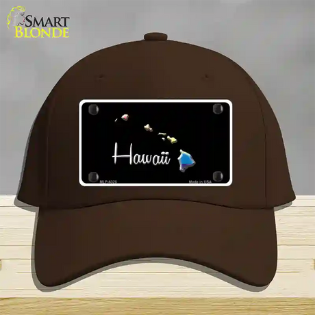 Hawaii Rainbow Novelty License Plate Hat Cotton / Dark Brown