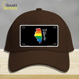 Illinois Rainbow Novelty License Plate Hat Cotton / Dark Brown