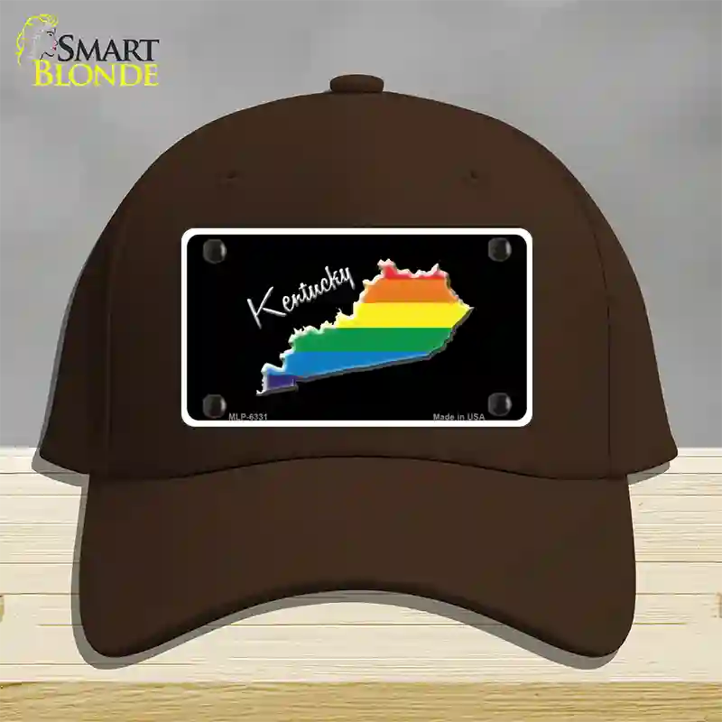 Kentucky Rainbow Novelty License Plate Hat Cotton / Dark Brown