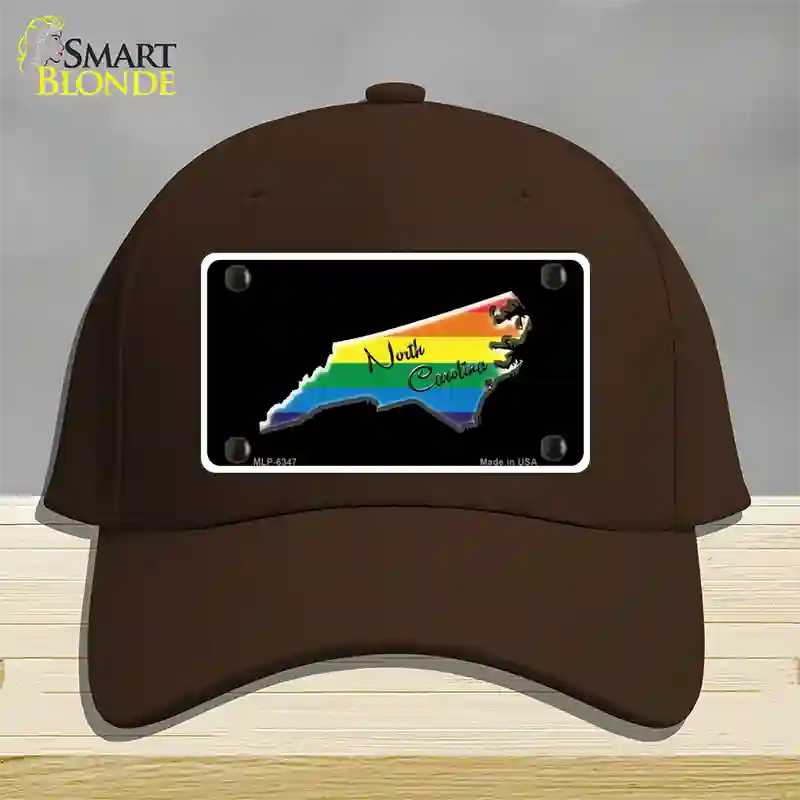 North Carolina Rainbow Novelty License Plate Hat Cotton / Dark Brown