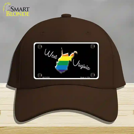 West Virginia Rainbow Novelty License Plate Hat Cotton / Dark Brown