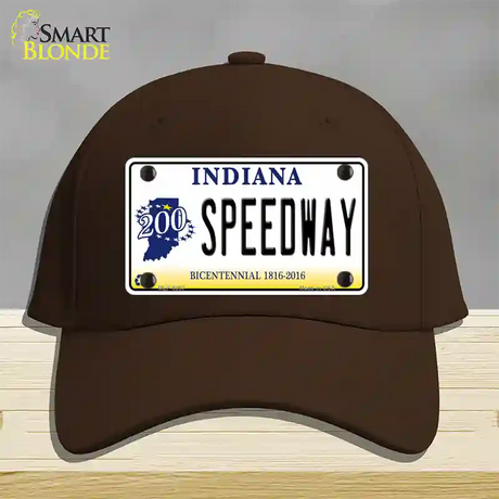 Speedway Indiana Novelty License Plate Hat Cotton / Dark Brown