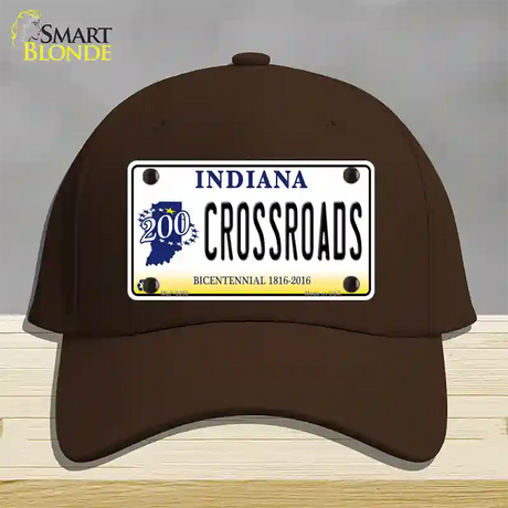 Crossroads Indiana Novelty License Plate Hat Cotton / Dark Brown