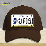 Sugar Cream Indiana Novelty License Plate Hat Cotton / Dark Brown