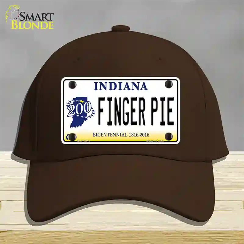 Finger Pie Indiana Novelty License Plate Hat Cotton / Dark Brown