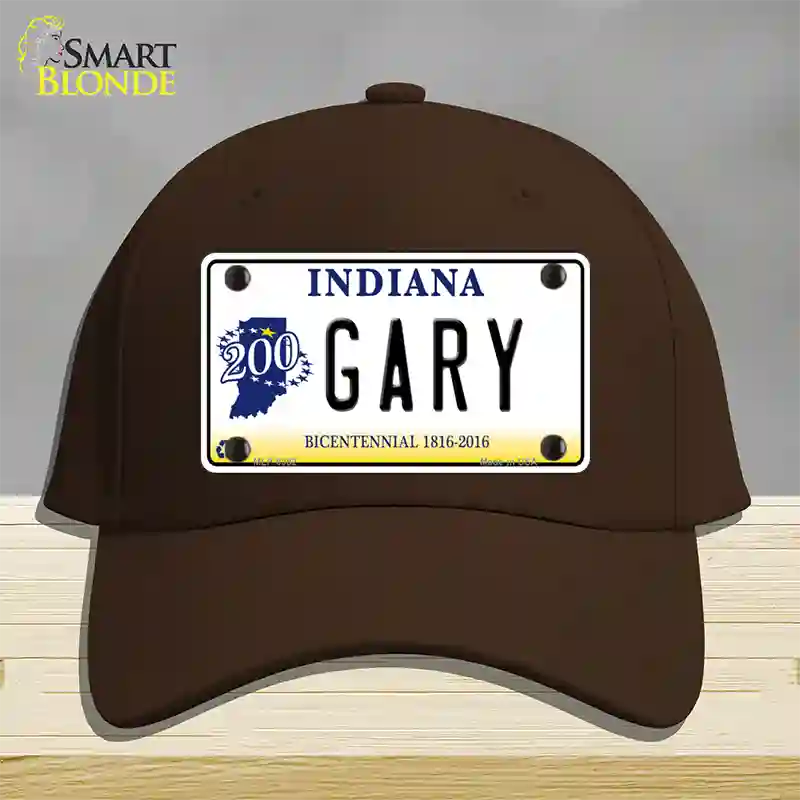 Gary Indiana Novelty License Plate Hat Cotton / Dark Brown