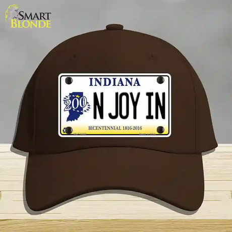 N Joy Indiana Novelty License Plate Hat Cotton / Dark Brown