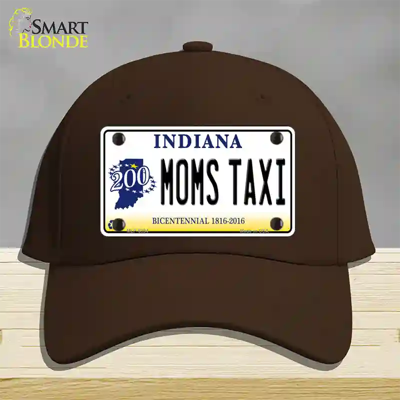 Moms Taxi Indiana Novelty License Plate Hat Cotton / Dark Brown