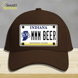 MMM Beer Indiana Novelty License Plate Hat Cotton / Dark Brown