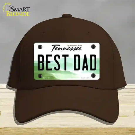 Best Dad Tennessee Novelty License Plate Hat Cotton / Dark Brown