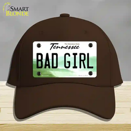 Bad Girl Tennessee Novelty License Plate Hat Cotton / Dark Brown