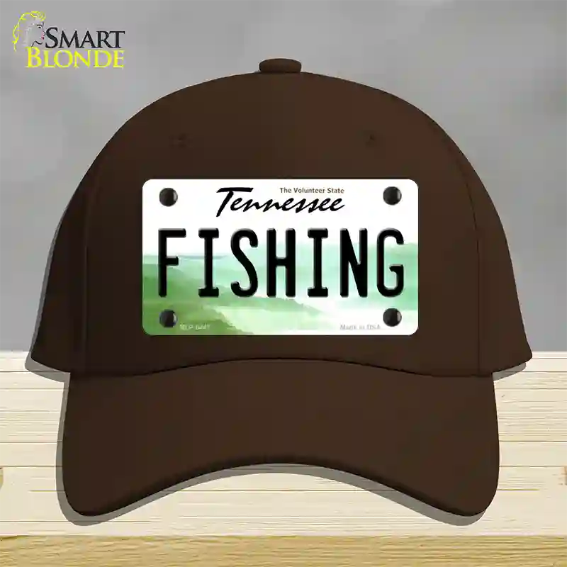 Fishing Tennessee Novelty License Plate Hat Cotton / Dark Brown