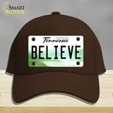 Believe Tennessee Novelty License Plate Hat Cotton / Dark Brown