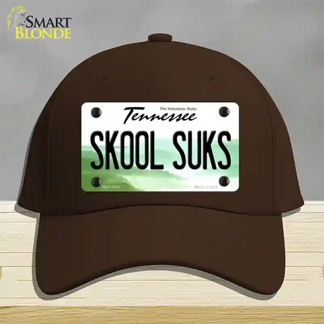 Skool Suks Tennessee Novelty License Plate Hat Cotton / Dark Brown