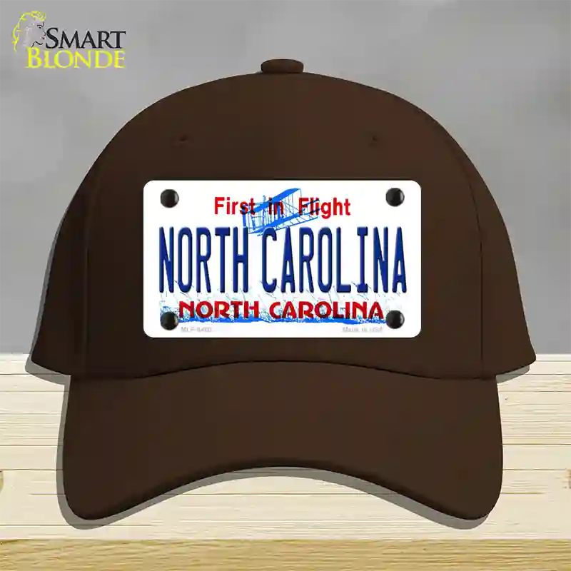 North Carolina Novelty License Plate Hat Cotton / Dark Brown