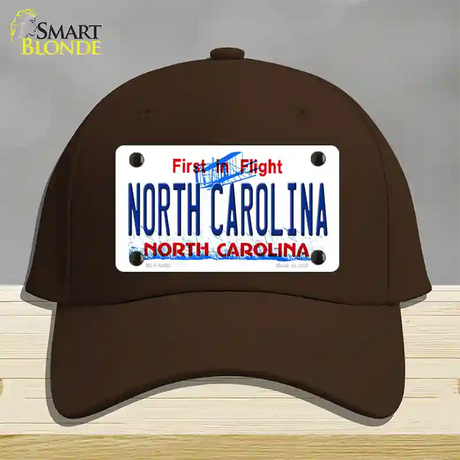 North Carolina Novelty License Plate Hat Cotton / Dark Brown