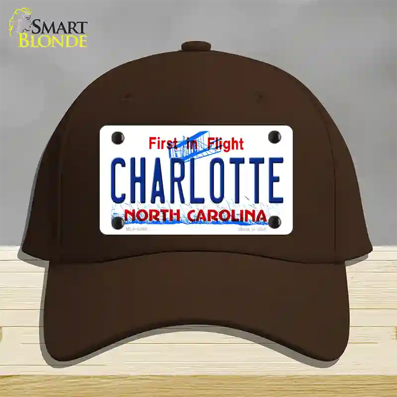 Charlotte North Carolina Novelty License Plate Hat Cotton / Dark Brown