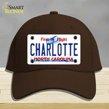 Charlotte North Carolina Novelty License Plate Hat Cotton / Dark Brown