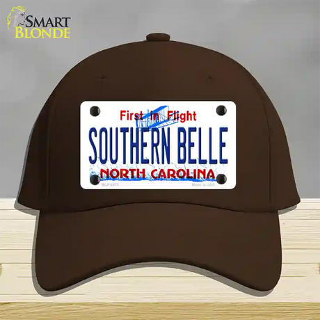 Southern Belle North Carolina Novelty License Plate Hat Cotton / Dark Brown