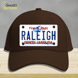 Raleigh North Carolina Novelty License Plate Hat Cotton / Dark Brown