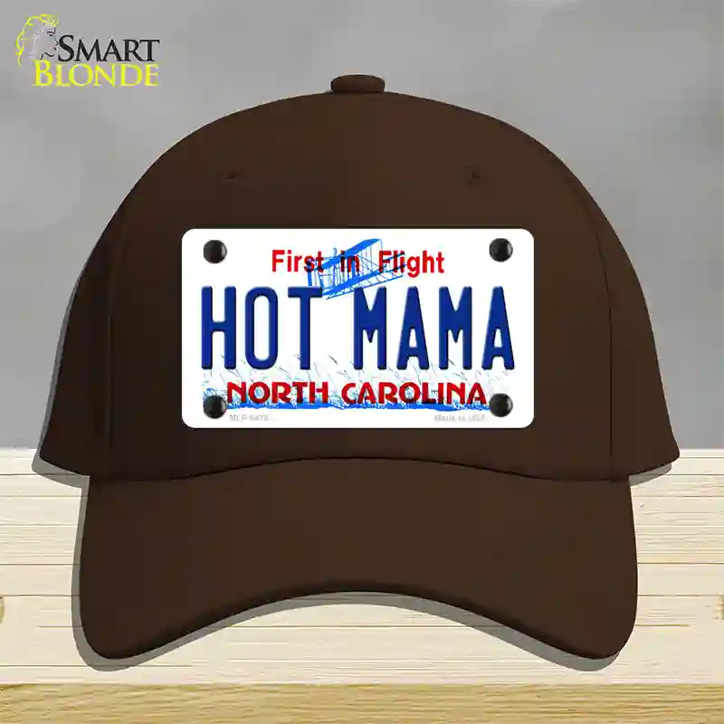 Hot Mama North Carolina Novelty License Plate Hat Cotton / Dark Brown