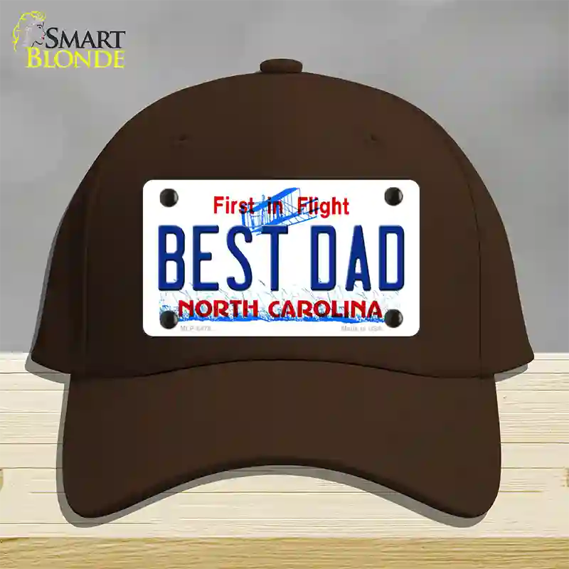 Best Dad North Carolina Novelty License Plate Hat Cotton / Dark Brown