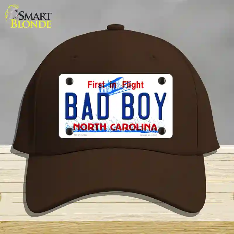 Bad Boy North Carolina Novelty License Plate Hat Cotton / Dark Brown