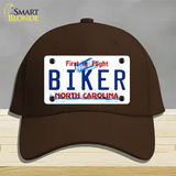 Biker North Carolina Novelty License Plate Hat Cotton / Dark Brown