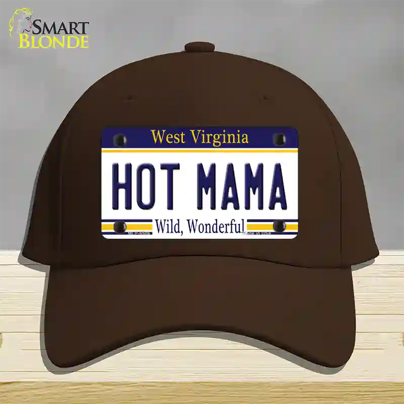 Hot Mama West Virginia Novelty License Plate Hat Cotton / Dark Brown