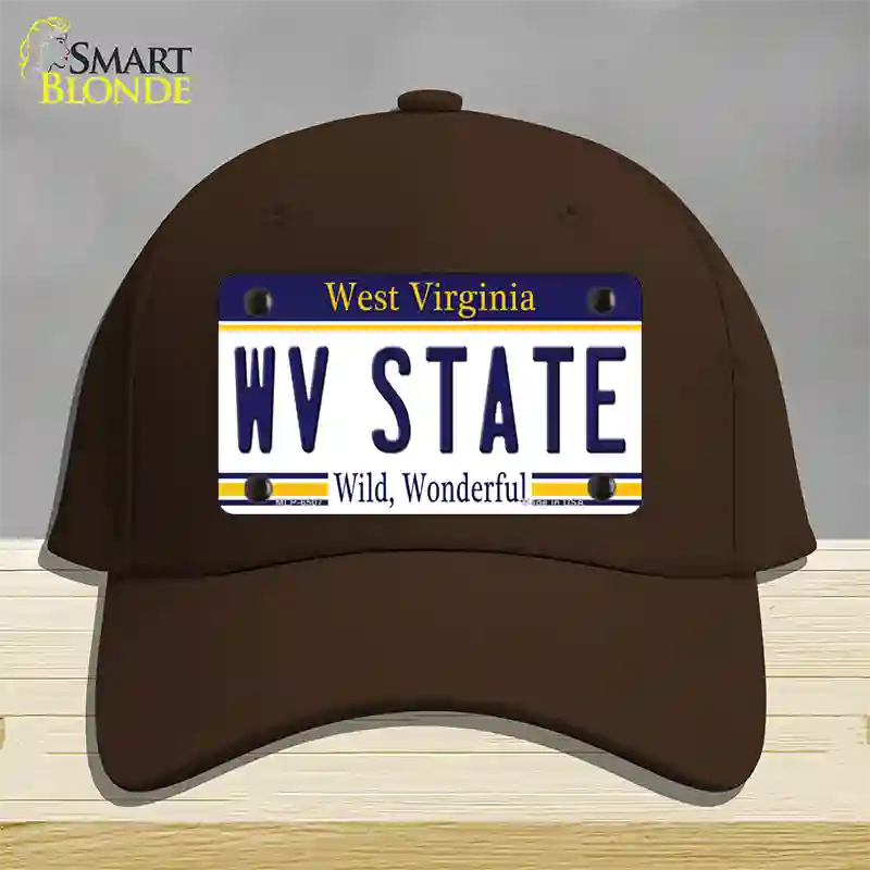 West Virginia State Novelty License Plate Hat Cotton / Dark Brown