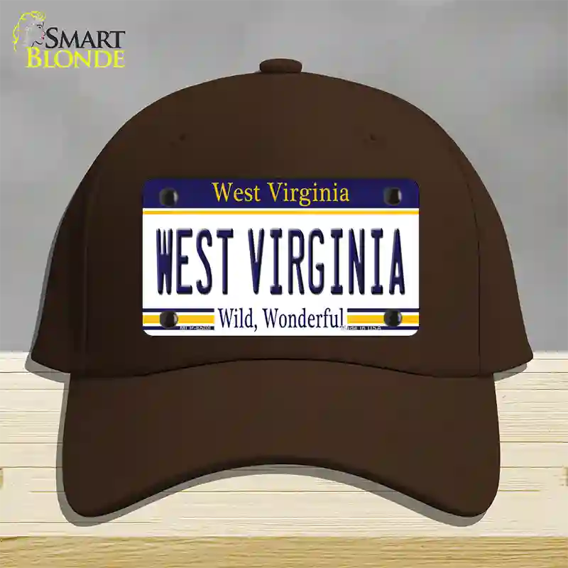 West Virginia Novelty License Plate Hat Cotton / Dark Brown