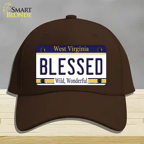 Blessed West Virginia Novelty License Plate Hat Cotton / Dark Brown