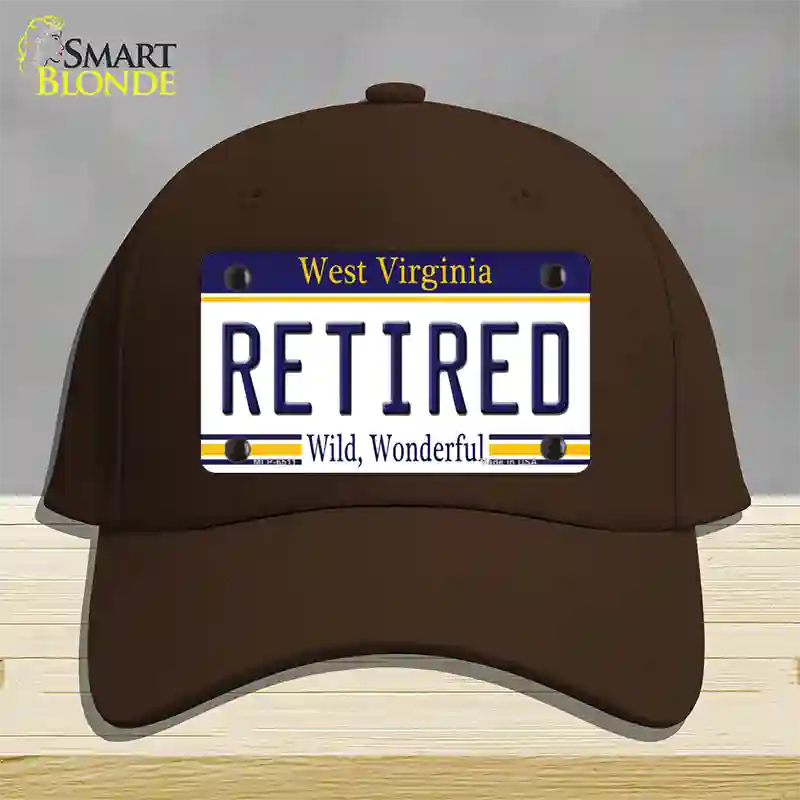 Retired West Virginia Novelty License Plate Hat Cotton / Dark Brown