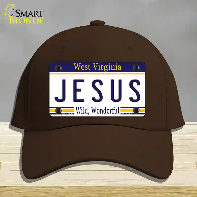 Jesus West Virginia Novelty License Plate Hat Cotton / Dark Brown