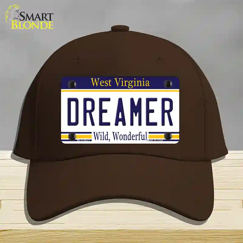 Dreamer West Virginia Novelty License Plate Hat Cotton / Dark Brown