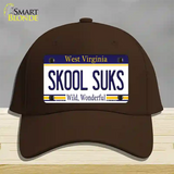 Skool Suks West Virginia Novelty License Plate Hat Cotton / Dark Brown