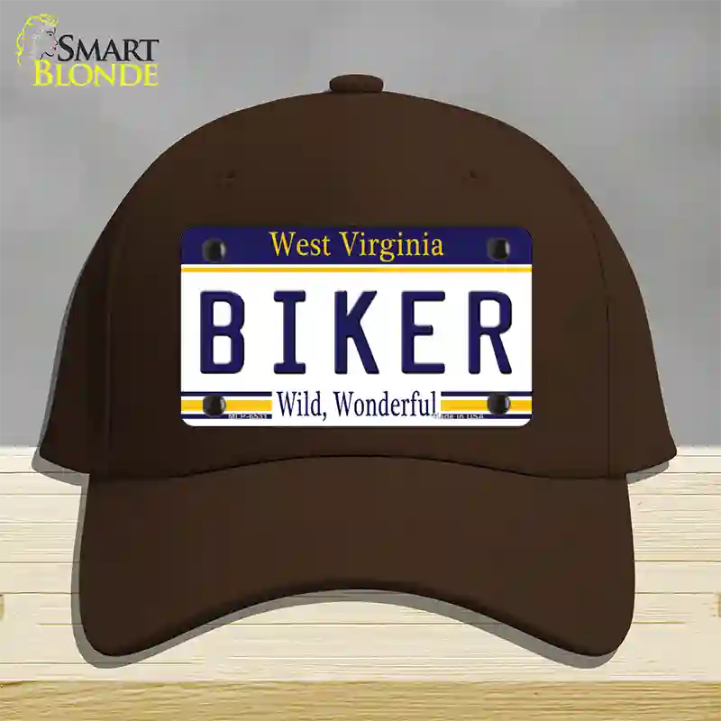 Biker West Virginia Novelty License Plate Hat Cotton / Dark Brown