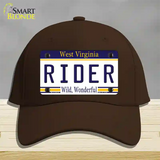 Rider West Virginia Novelty License Plate Hat Cotton / Dark Brown