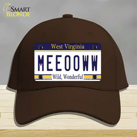 Meeooww West Virginia Novelty License Plate Hat Cotton / Dark Brown