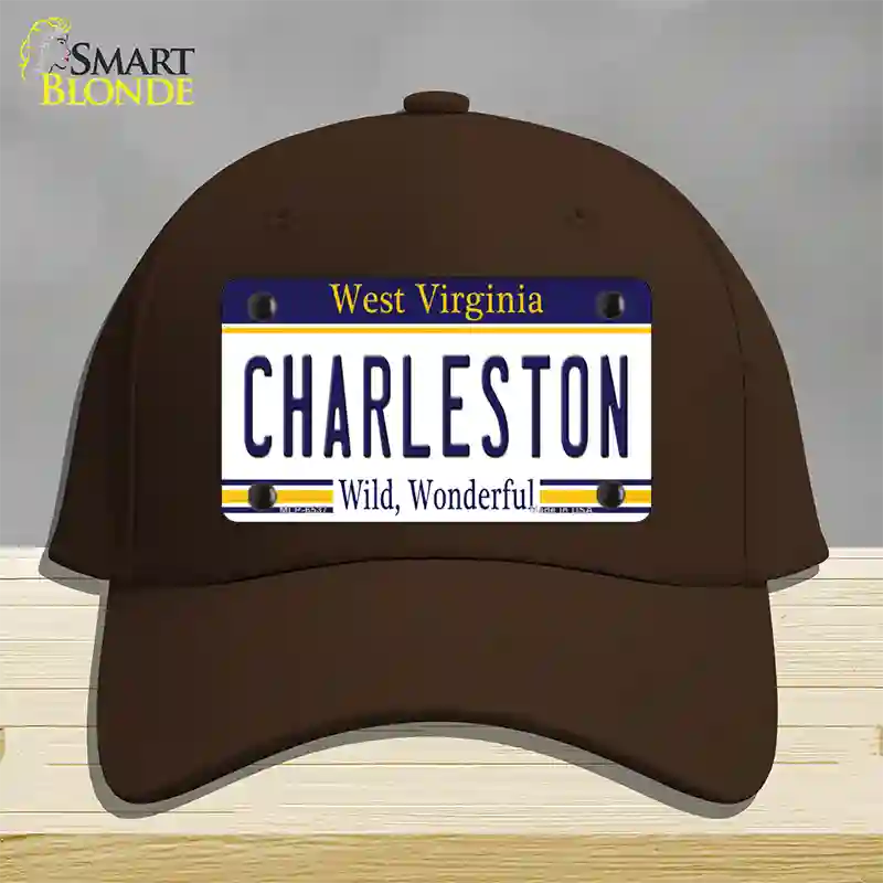 Charleston West Virginia Novelty License Plate Hat Cotton / Dark Brown