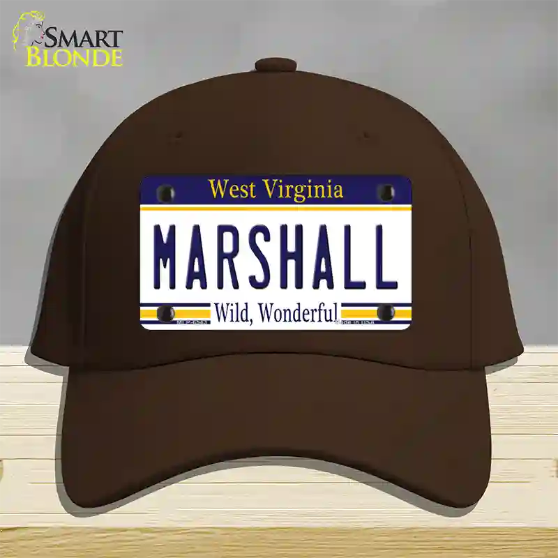 Marshall West Virginia Novelty License Plate Hat Cotton / Dark Brown