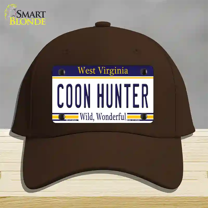 Coon Hunter West Virginia Novelty License Plate Hat Cotton / Dark Brown