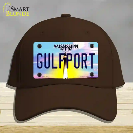 Gulfport Mississippi Novelty License Plate Hat Cotton / Dark Brown