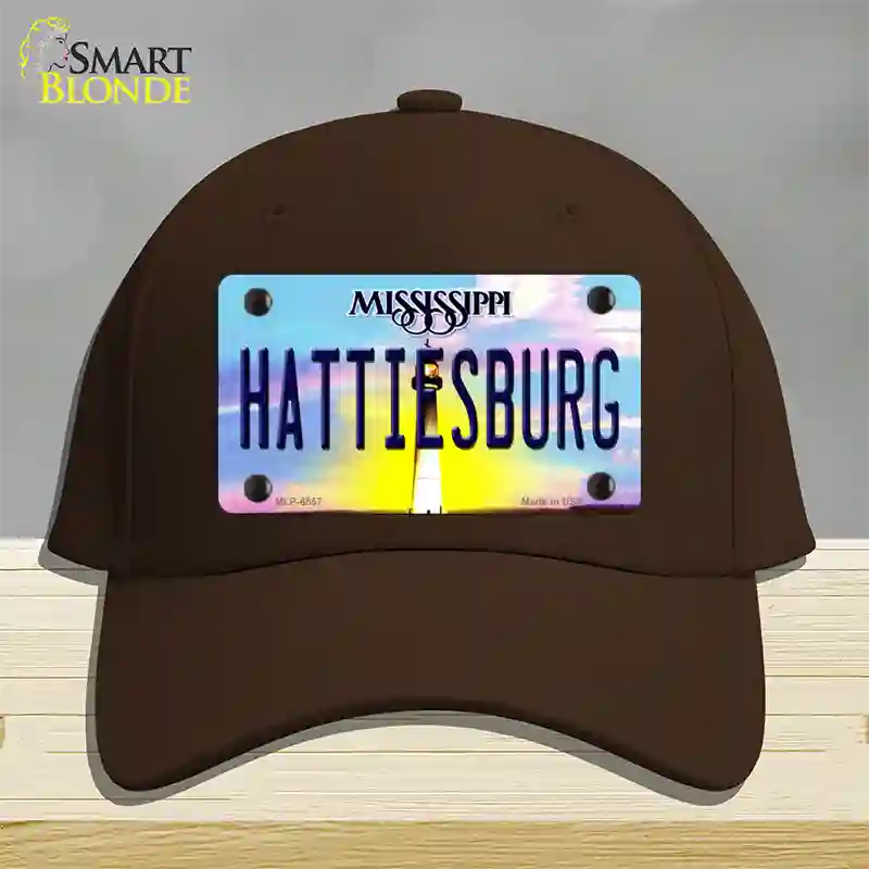 Hattiesburg Mississippi Novelty License Plate Hat Cotton / Dark Brown