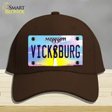 Vicksburg Mississippi Novelty License Plate Hat Cotton / Dark Brown