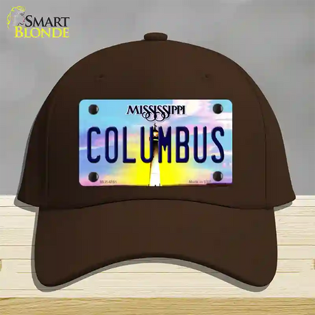 Columbus Mississippi Novelty License Plate Hat Cotton / Dark Brown