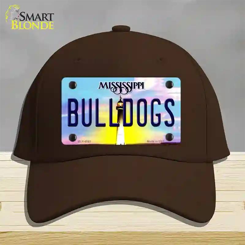 Bulldogs Mississippi Novelty License Plate Hat Cotton / Dark Brown