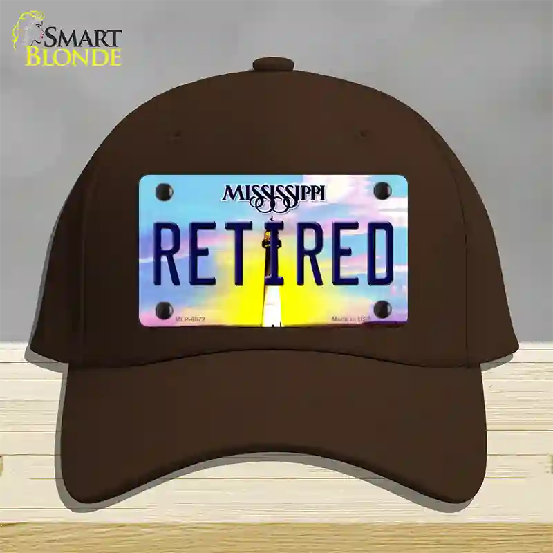 Retired Mississippi Novelty License Plate Hat Cotton / Dark Brown